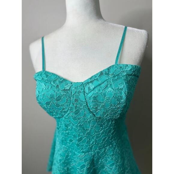 Vintage Tag 1080 Lace Y2K Babydoll Tank Top XL Green Romantic Fairy Coquette USA - Picture 2 of 9